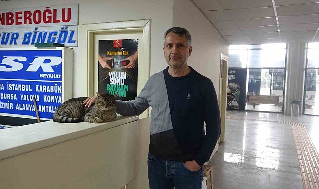 Depremde kaybolan ve 44 gün sonra 'Kadir' diyerek bulabildiği otogarın maskotu kedisine gözü gibi bakıyor