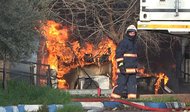 Kilis'te STK'ya ait prefabrik yapıda yangın