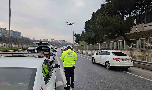 Sarıyer'de dron destekli "kaynak" denetimi: 10 sürücüye toplamda 93 bin lira ceza kesildi
