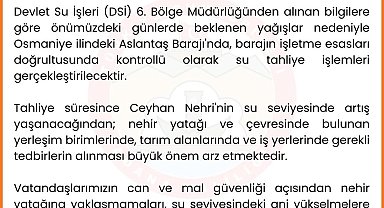 Adana Valiliğinden taşkın uyarısı