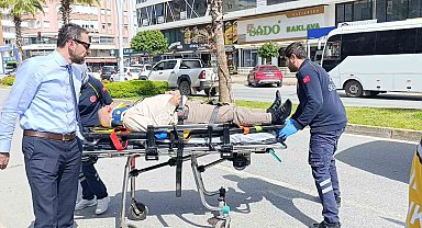 Aynı istikamette ilerlerken çarpışan motosikletlerden biri devrildi: 1 yaralı