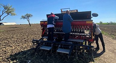 Babaeski'de aspir tohumu toprakla buluştu