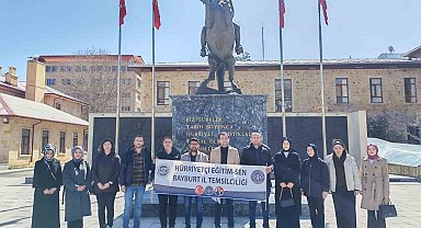 Bayburt'ta eğitimcilerden okul saldırılarına tepki
