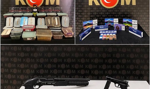 Bayburt'ta kaçakçılık operasyonu: Silahlar ve kaçak tütünler ele geçirildi