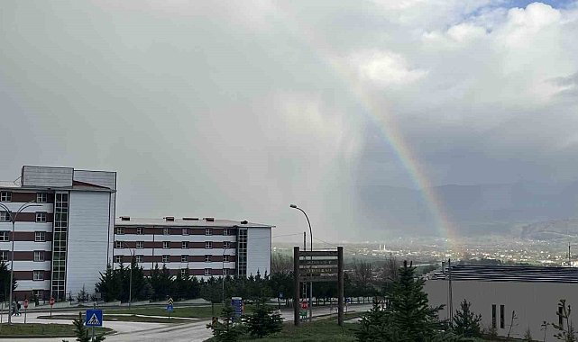Bolu'da yağmur sonrası gökkuşağı şöleni