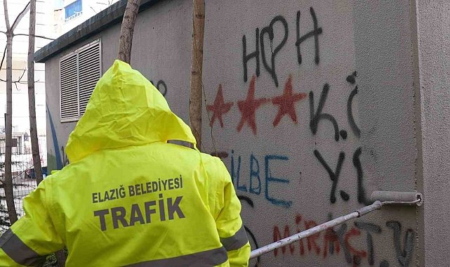 Elazığ'da kent estetiğini bozan duvar yazıları temizleniyor