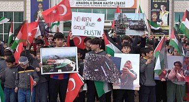 Gaziantep'te öğrencilerden Filistinlilere yönelik idam kararına tepki