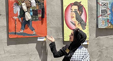 Gazze'de 64 sanatçı savaşın acı izlerini eserlerine taşıdı
