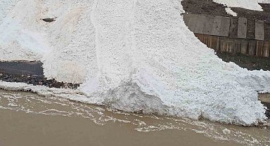 Hakkâri'de çığ: Zap Suyu'nun önünü kesti