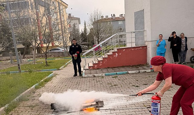 Huzurevinde yangın tatbikatı