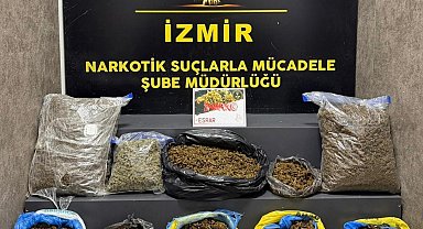 İzmir'de 16 kilo 550 gram esrar ele geçirildi