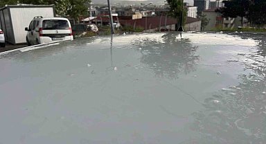 Kahramanmaraş'ta kısa süreli dolu etkili oldu