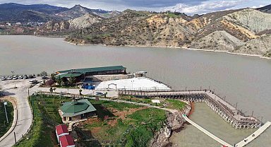 Kar ve yağmurlarla Uzunçayır Baraj Gölü'nün debisi yükseldi