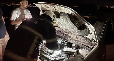 Kırıkhan'da otomobil yangını