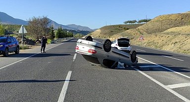 Kontrolden çıkan otomobil takla atıp ters döndü: 1 yaralı