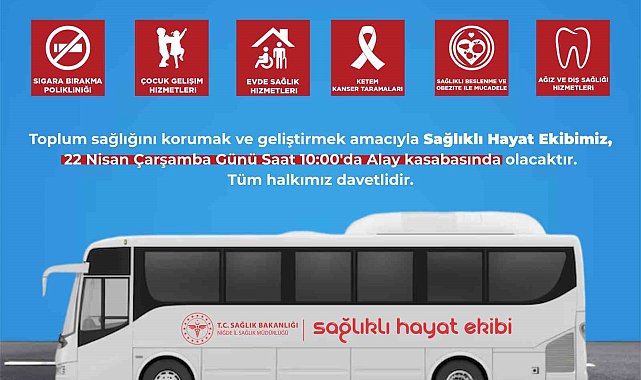 Mobil sağlık hizmetleri alay kasabasında vatandaşlara sağlık hizmeti verecek
