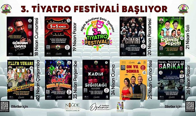 Niğde'de 3. Tiyatro Festivali heyecanı başlıyor