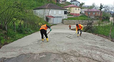 Ordu'nun kırsalında beton yol çalışmaları devam ediyor