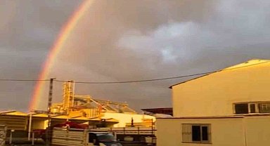 Siverek'te sağanak sonrası gökkuşağı mest etti