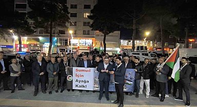 Tatvan'da Sumud Filosu'na destek eylemi