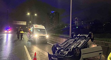 Tekirdağ'da otomobil takla attı, sürücü alkollü çıktı