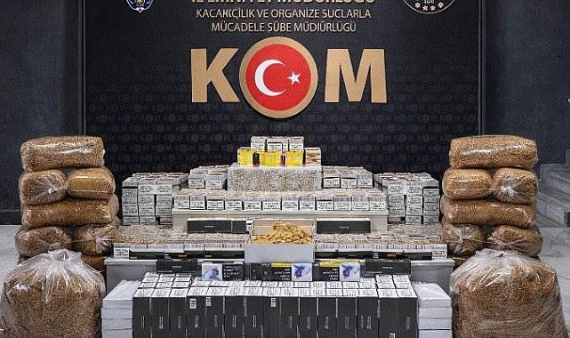 Uşak'ta çok sayıda kaçak makaron ve tütün ele geçirildi