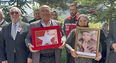 61 yıllık mezar taşı, şehidiyle birlikte Tokat'a geldi