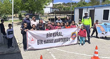 Adıyaman'da öğrencilere trafik eğitimi verildi