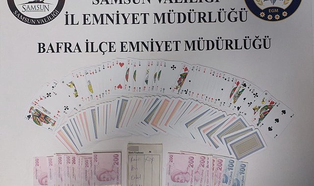 Bafra'da kıraathaneye kumar baskını: 5 kişiye 58 bin TL ceza