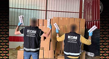 Bornova'da 10 milyon liralık kaçak sigara ve makaron ele geçirildi