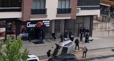 Bursa'da kontrolden çıkan otomobil takla attı