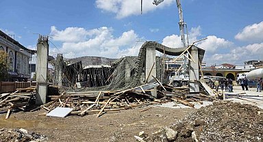 İnşatta beton dökülürken kalıp çöktü: 1 işçi yaralandı