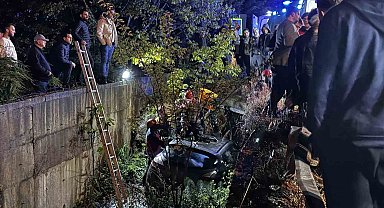 Sakarya'da otomobil dereye uçtu: 1 yaralı