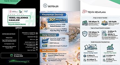 Şırnak'a teşvik hamlesinde 301 milyon TL'ye kadar destek