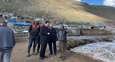 Susuz'da taşkın alarmı: Kaymakam Tutal riskli bölgelerde inceleme yaptı
