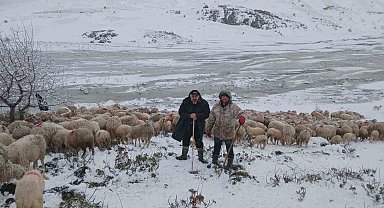Tipi vurdu heyelan yolu kapattı, 2 çoban ve yaklaşık 650 küçükbaş hayvan yaylada mahsur kaldı