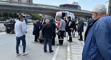 Yola dökülen toprakta kayan motosikletin sürücüsü yaralandı