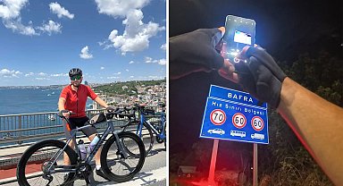 814 kilometre pedal çevirip akrabalarını ziyaret ediyor