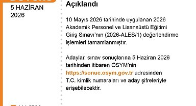 ALES sonuçları açıklandı