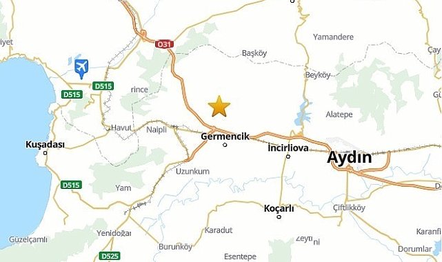 Aydın'da 3.9 şiddetinde deprem meydana geldi