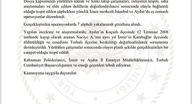 Aydın'daki 18 yıllık kayıp vakasının planlı cinayet olduğu ortaya çıktı: 7 gözaltı