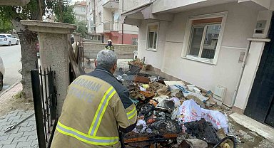 Bahçedeki atık eşyaların yanması paniğe yol açtı