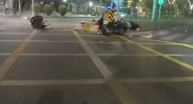 Batman'da 2 kişinin yaralandığı kaza anı güvenlik kameralarına yansıdı