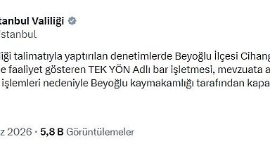 Beyoğlu'nda bir bar işletmesi kapatıldı