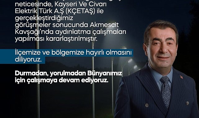 Bünyan'da Akmescit Kavşağı aydınlatılacak