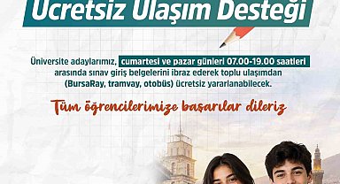 Bursa'da üniversite adaylarına ücretsiz ulaşım desteği