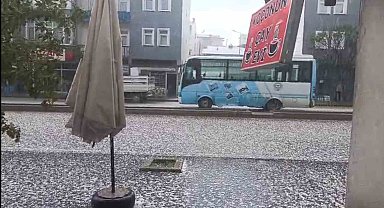 Demirözü'nde dolu yağışı etkili oldu