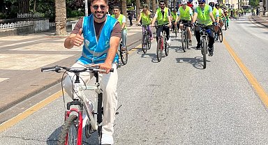 Denizli'de pedallar sağlıklı yaşam için çevrildi