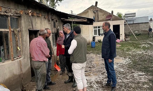 Diyadin'de yağışın ardından tüm kurumlar sahada