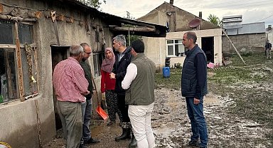 Diyadin'de yağışın ardından tüm kurumlar sahada